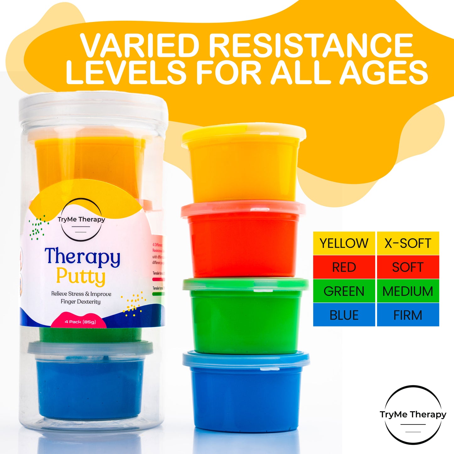 TryMe Therapy Putty for Adults and Kids - Hand Equipment Occupational Tools - Hand Exercise Putty Physical Therapy Putty Kit